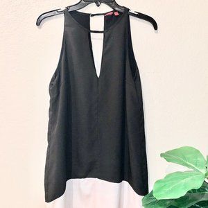 Black/White Sleeveless Colorblock Mini Dress, Sz S